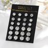 24pcs Cubic Womens Exquisite Big Zircon Crystal Stud Earrings Sterling Silver