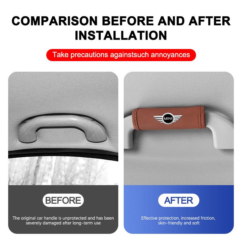 Car Interior Roof Handle Protection Cover Auto Door Pull Hand Brake Handle For BMW Mini Cooper F54 F55 F56 R56 R60 SONE Roadster Clubman Coupe