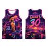 2026 Stephen Curry Č. 30 Basketbalové dresy Retro Miami Coastal Crime Grafické tričko Letní sportovní Pánská vesta Dětské oblečení