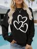 Womens Long Sleeve Pullover Sweatshirt Autumn Winter Fashion Valentines Day
