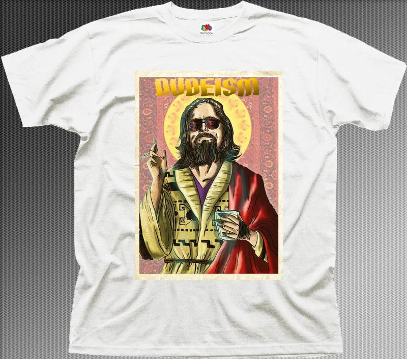 The DUDE Dudeism Religion Big Lebowski ABIDE funny white cotton t-shirt Z9901 M