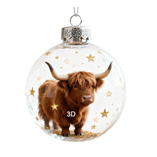 Wildlife Wonders Faux Crystal Ball Ornaments 3D Animal Decor with Fox Squirrel Deer Shatterproof Plastic Christmas Tree Decoration