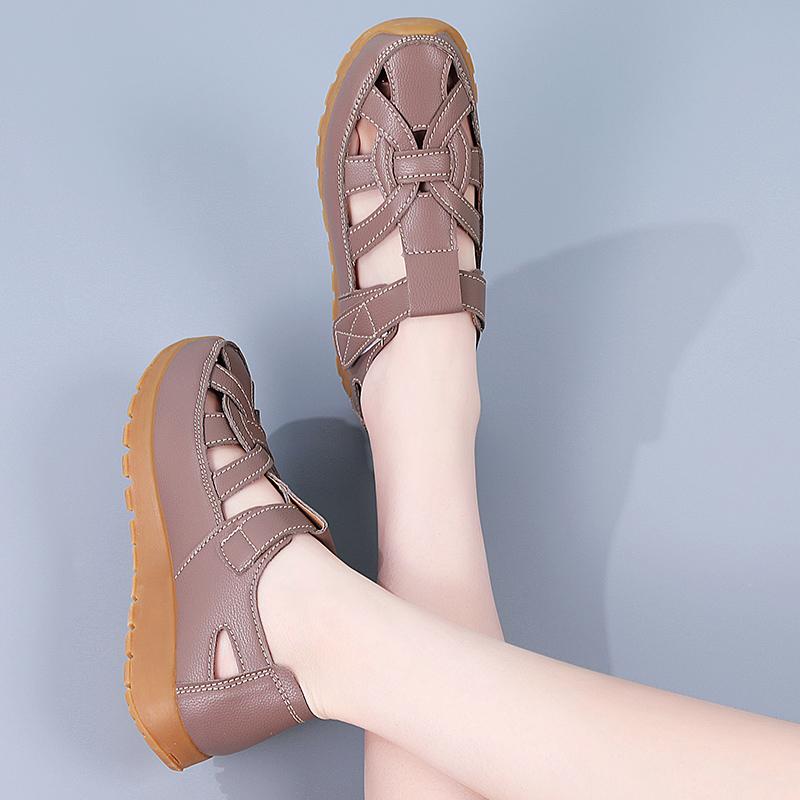 Women's Sandals Summer Essentials Mary Jane Black Beach Flat Shoes Casual Soft Roman Sandals for Girl Plus Size