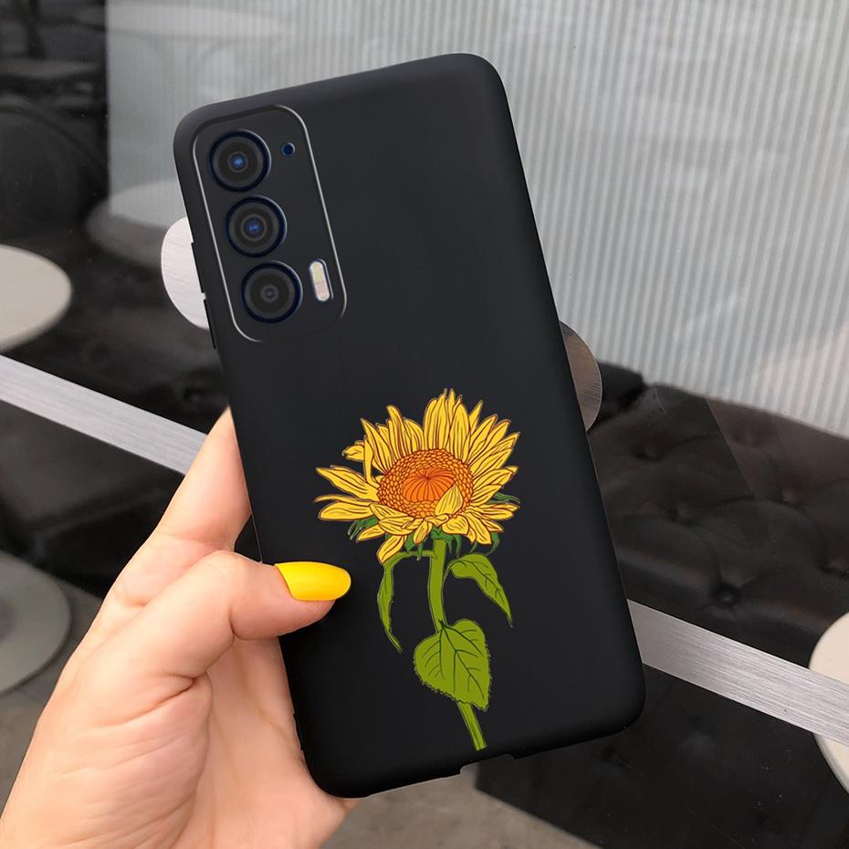 Silicon Case For Motorola Edge (2021) / Edge 5G UW (2021) Fashion Sunflower Daisy Pattern Soft Phone Cases For Edge 2021 XT2141