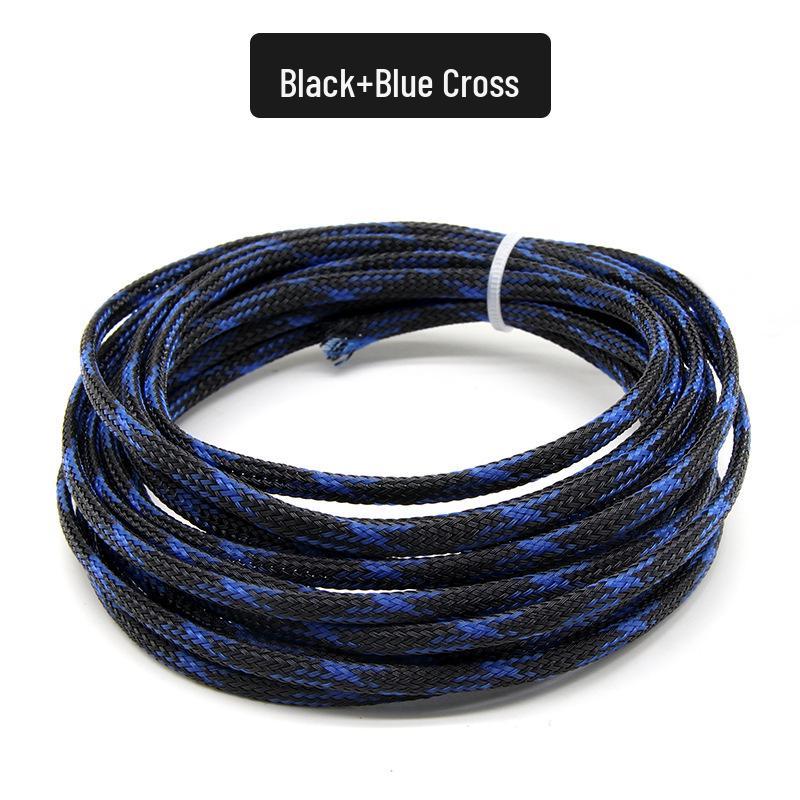 PET Braided Expandable 3mm Snakeskin Mesh Audio Cable Sleeve, Nylon Shockproof, 5 Meters