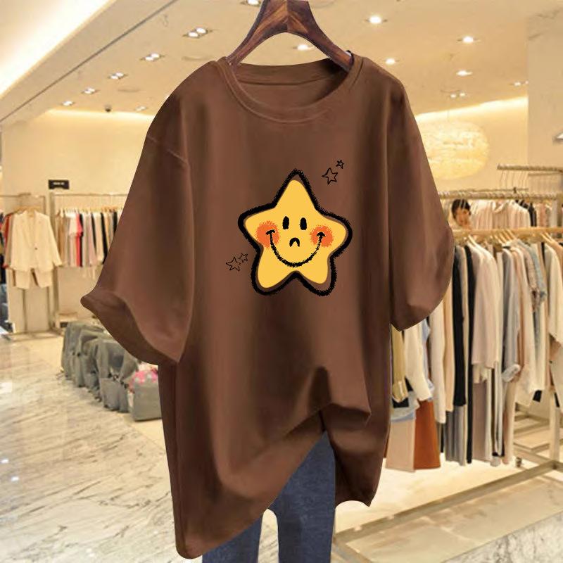 

Guangzhou thirteen lines of high-quality women s clothing Hong Kong-style retro chic short-sleeved t-shirt women s summer casual versatile top tide XXXL
