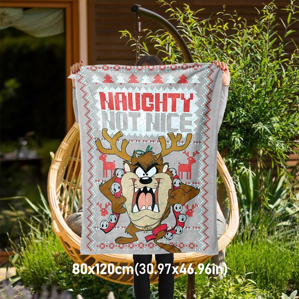 

1pc naughty naughty naughty Outdoor Blanket - Throw Blanket, Soft , Flannel Blankets, Living Room, Travel, Camping-1102095 80x120cm