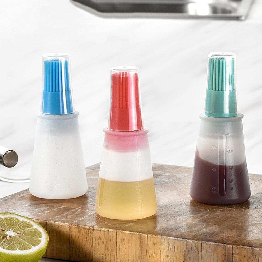 60ML Silicone Oil Brush Bottle Baking Brushes Cake Butter Bread Pastry Brush Outdoor BBQ Cooking Accessories Tool Kitchen Gadget
