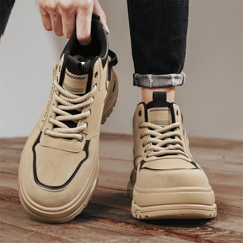 New Fashion Autumn And Winter Men's High Top Martin Boots Students Male Boys Trending Soft Sole Work Shoes Labor Protection Martin Sneakers