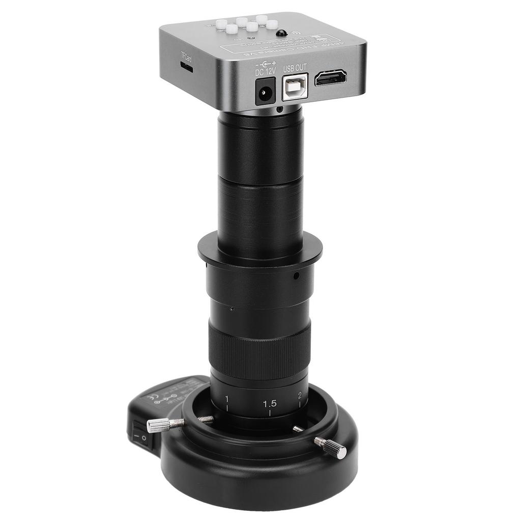 Microscope Camera 48Mp100X Lens56LED Light FHD HDMI USB for Phone PCB Welding