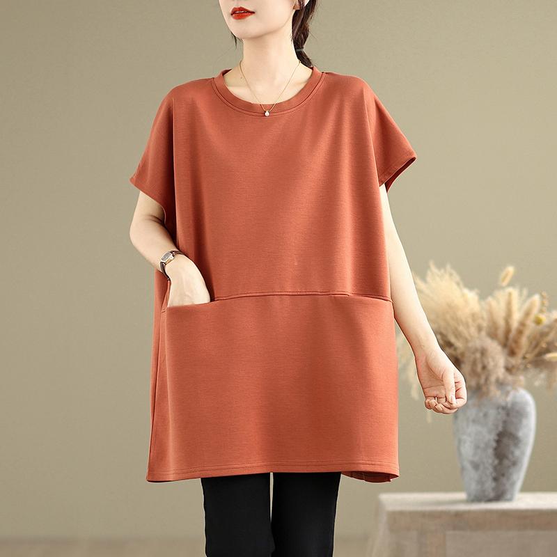 

Dimanaf 2025 Лето Плюс Размер Женские Футболки Большие Размеры О-Образный Вырез Короткие Рукава Топы Футболки Свободные Повседневные Рубашки One Size оранжевый