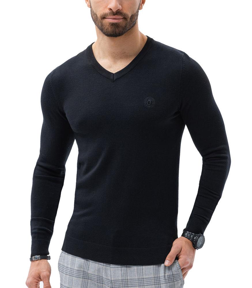 

Мужской свитер с v-образным вырезом Pullover E191 черный