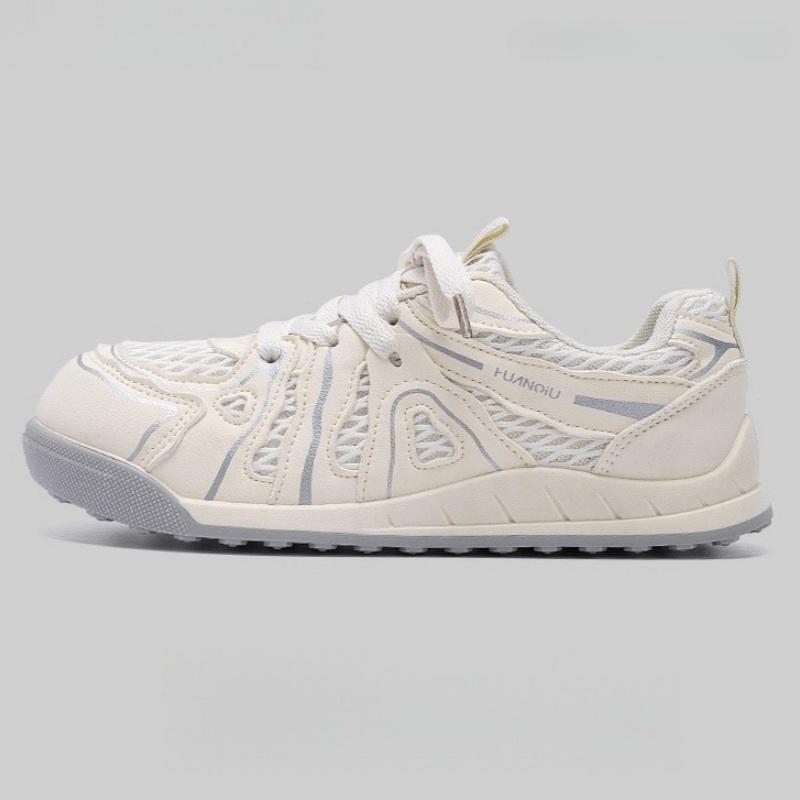 

Fashion Korean Style Women Sneakers 2025 New Mesh Breathable Casual Thick Bottom Heightenning Shoes Trainning Sneakers 35 бежевый