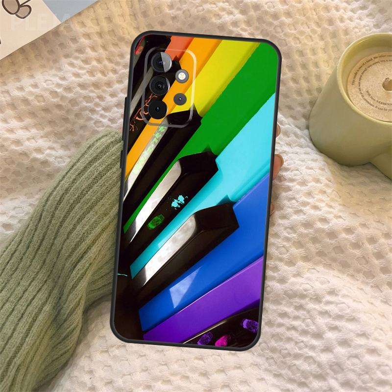 Piano Keys Musical Phone Case For Samsung Galaxy A34 A54 A14 A13 A12 A32 A52 A22 A72 A31 A51 A71 A52S A53 Cover
