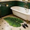 1PC Green Leaf Shaped Floor Mat, Quick-Dry Bathroom Rug, Bedroom Bedside Decorative Carpet Kitchen Door Stain Resistant Foot Mat