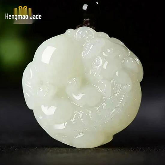 Afghanistan White Jade Pixiu Pendant for Men and Women