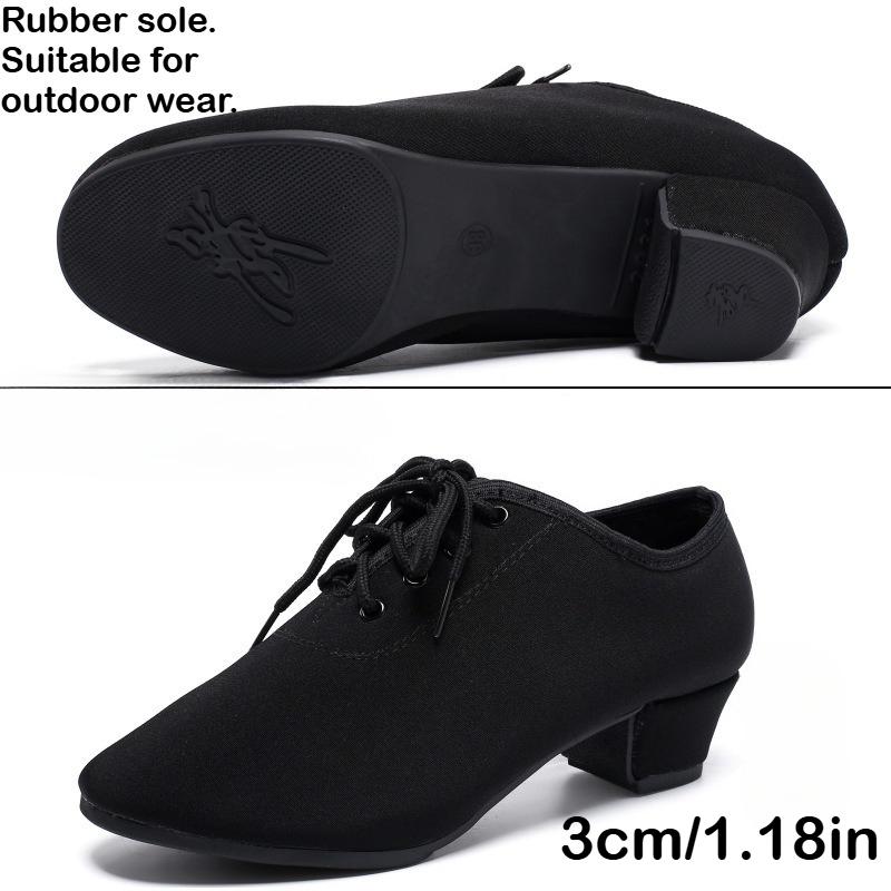 Women's Dance Shoes Black Modern Ballroom Salsa Shoes Adult Tango and Ballroom Sneakers