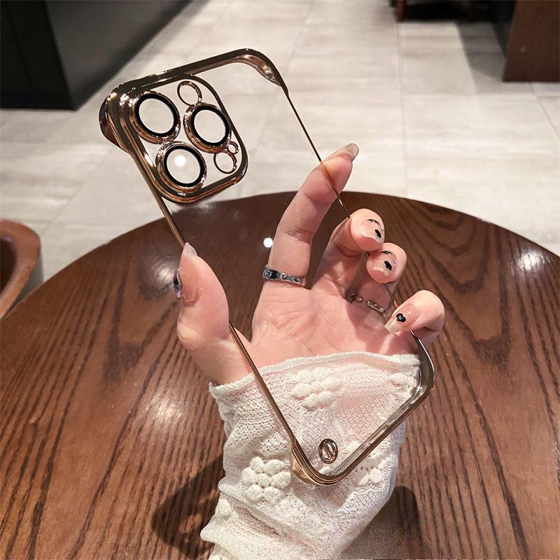 

The IPhone16 Ultra-thin Phone Case Is Compatible with The Apple 15pro Electroplated Borderless 13/14 Transparent Hard Shell for Heat Dissipation 12 Apple 16E золотой