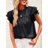 Summer New Fashion Versatile Printed Lotus Leaf Sleeve Top Women's Casual Breathable T-Shirt