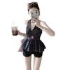 Korean-Style V-Neck Twisted Halter Backless Slim Fit Summer Crop Top