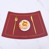 ZISIZ Fan-shaped Wine Red Placemat Set