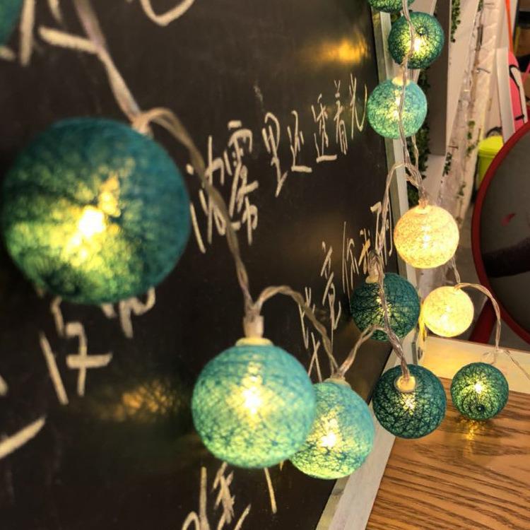 LED Cotton Ball Holiday String Lights with Battery Box for Decorations