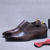 Men's Oxford Leather Shoes New Business Dress Cowhide Leather Simple Retro Triple Connector