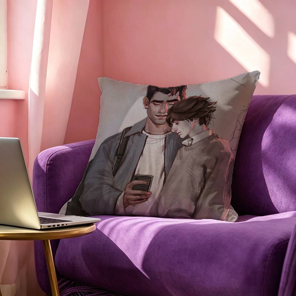 JJayvik Cute Pillow Case Square DoubleSided Sofa Cushion Cover Bedroom Bedside Pillow