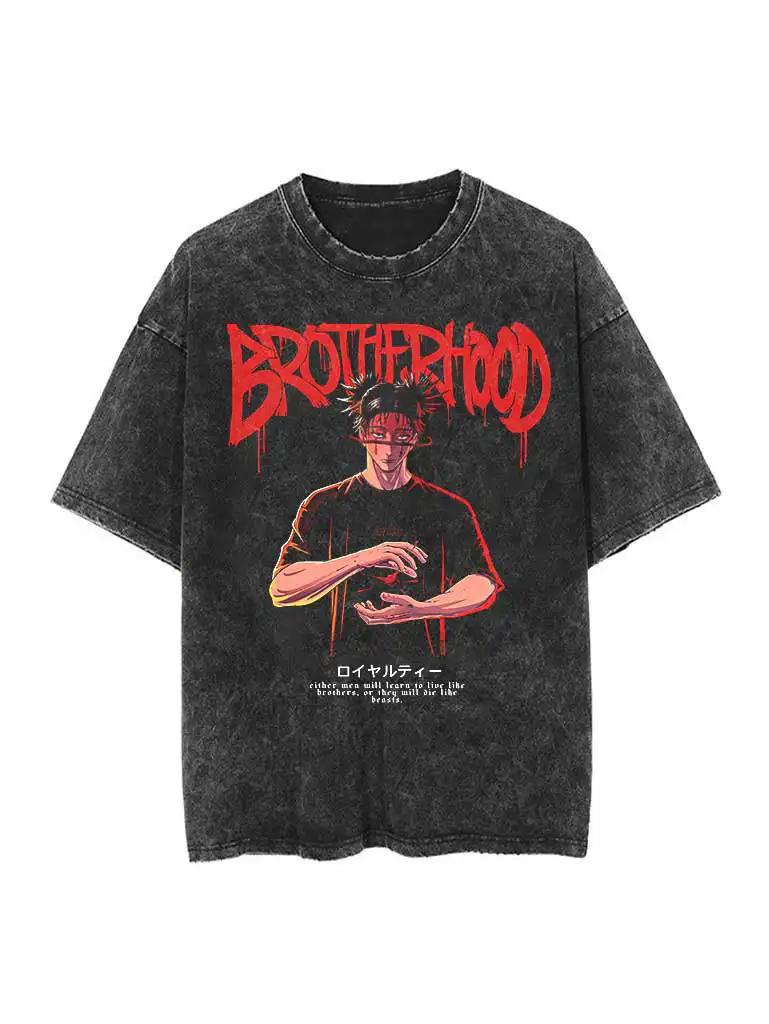 

Jujutsu Kaisen Anime Printed Tshirt Mens and Womens Washed Tshirt High Quality Vintage Cotton Tshirt Harajuku YK Tops XL