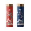 Korean Traditional Nacre Mother of Pearl Stainless Steel Tumbler Flask (Navy / Red)
