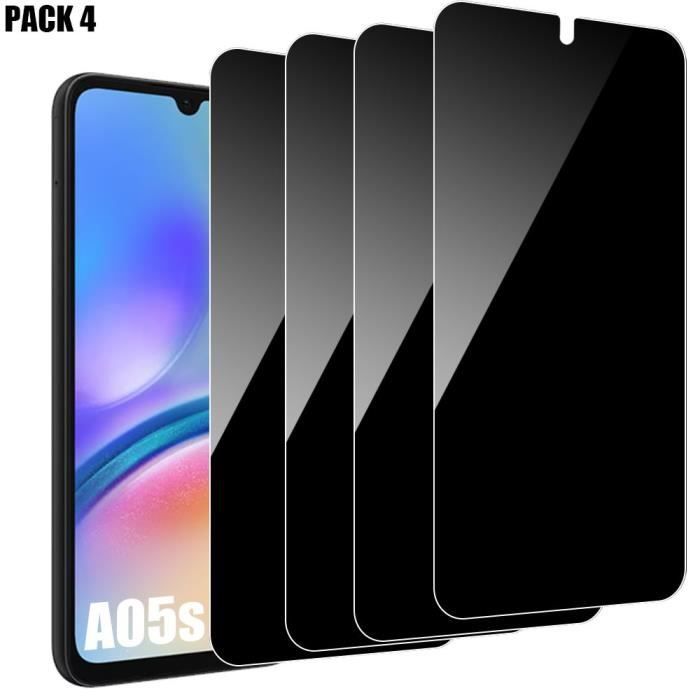 Verre Trempé Anti-espion - BOOLING - pour Samsung Galaxy A05s - Lot de 4 - Protection contre les chocs et les rayures
