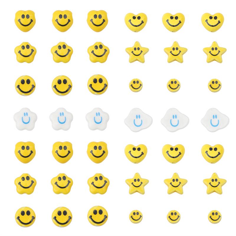 Retro Smiley Keramikperlen Koreanischer Stil Handykette Armband Halskette DIY Schmuckzubehör