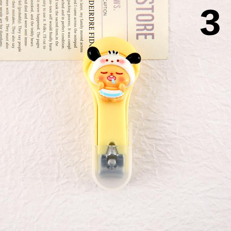 Roztomilé kreslené kleštičky na nehty s máslem Bear s krytem Přenosné kleštičky na nehty Nůž kleštičky na nehty pro dospělé a děti