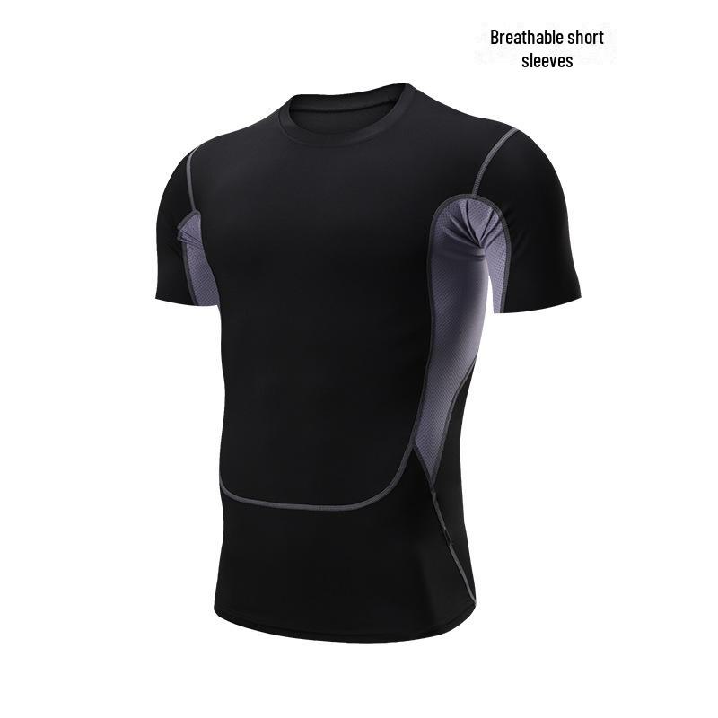 Men's Quick-Dry Short-Sleeve Sports T-Shirt - Breathable, Elastic, Ideal for Summer Training and Running