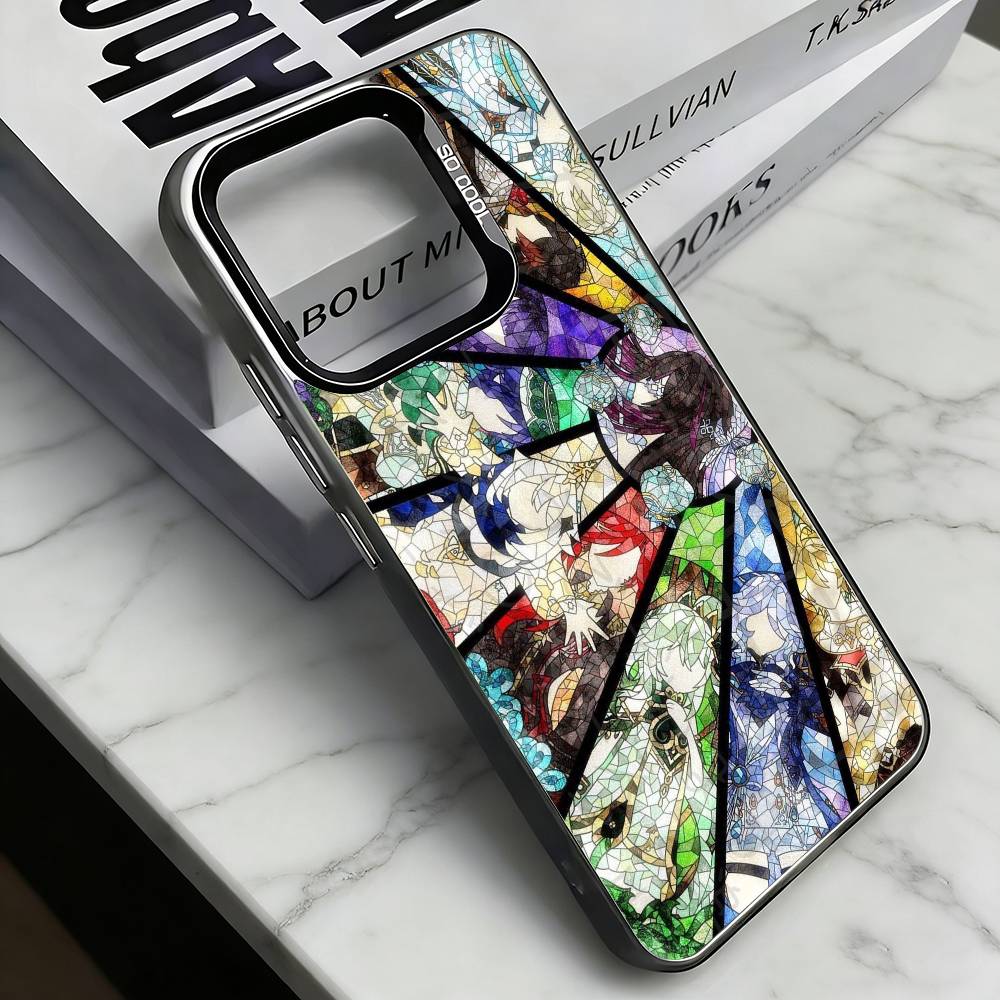 

Семь Архонтов Genshin Impact Чехол для телефона для iPhone 17,16,15,14,13,12,11 Plus,Pro Max,XS, Цветной Серебряный Внутренний Чехол iPhone15pro