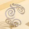 Vintage Hollow Spiral Open Cuff Gold-Plated Stainless Steel Bracelet for Women