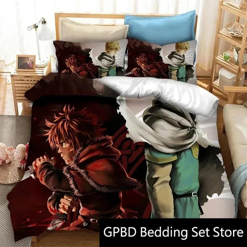 3D Print Anime Vinland Saga Bedding Set Double Twin King Duvet Cover Comforter Pillowcase Boys Girls Adults Bedroom