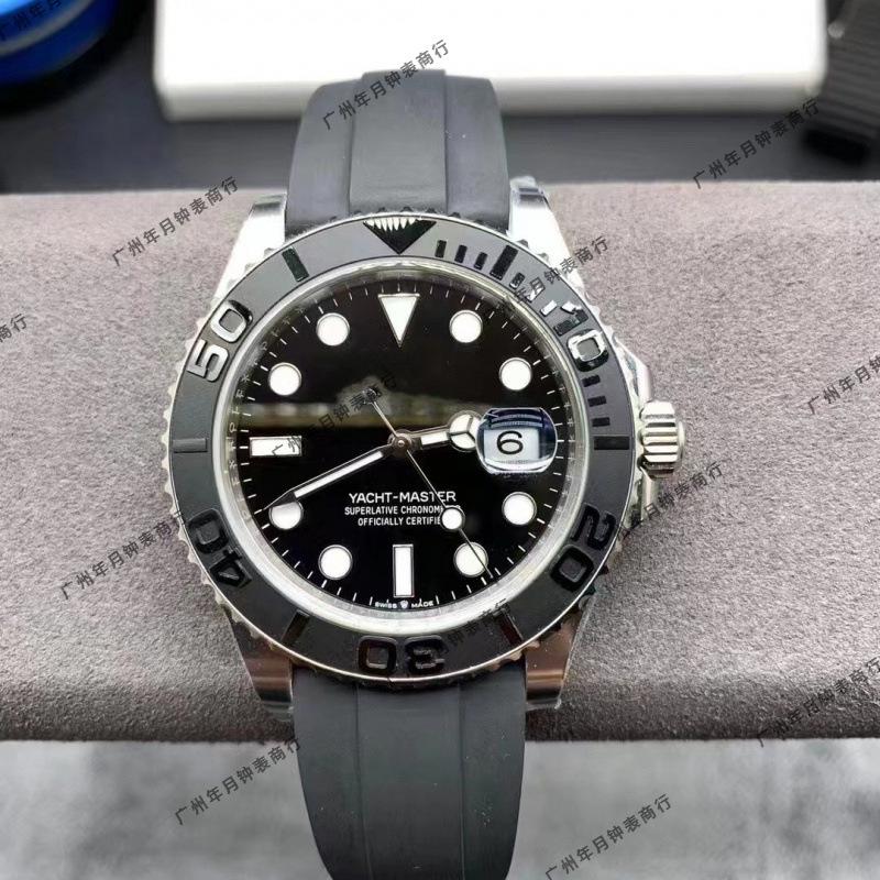 Rolex Yacht-Master 126622 Grå Lyser Upp Kalender Mekanisk Klocka med Gummiband - Vattentåligt Sportur