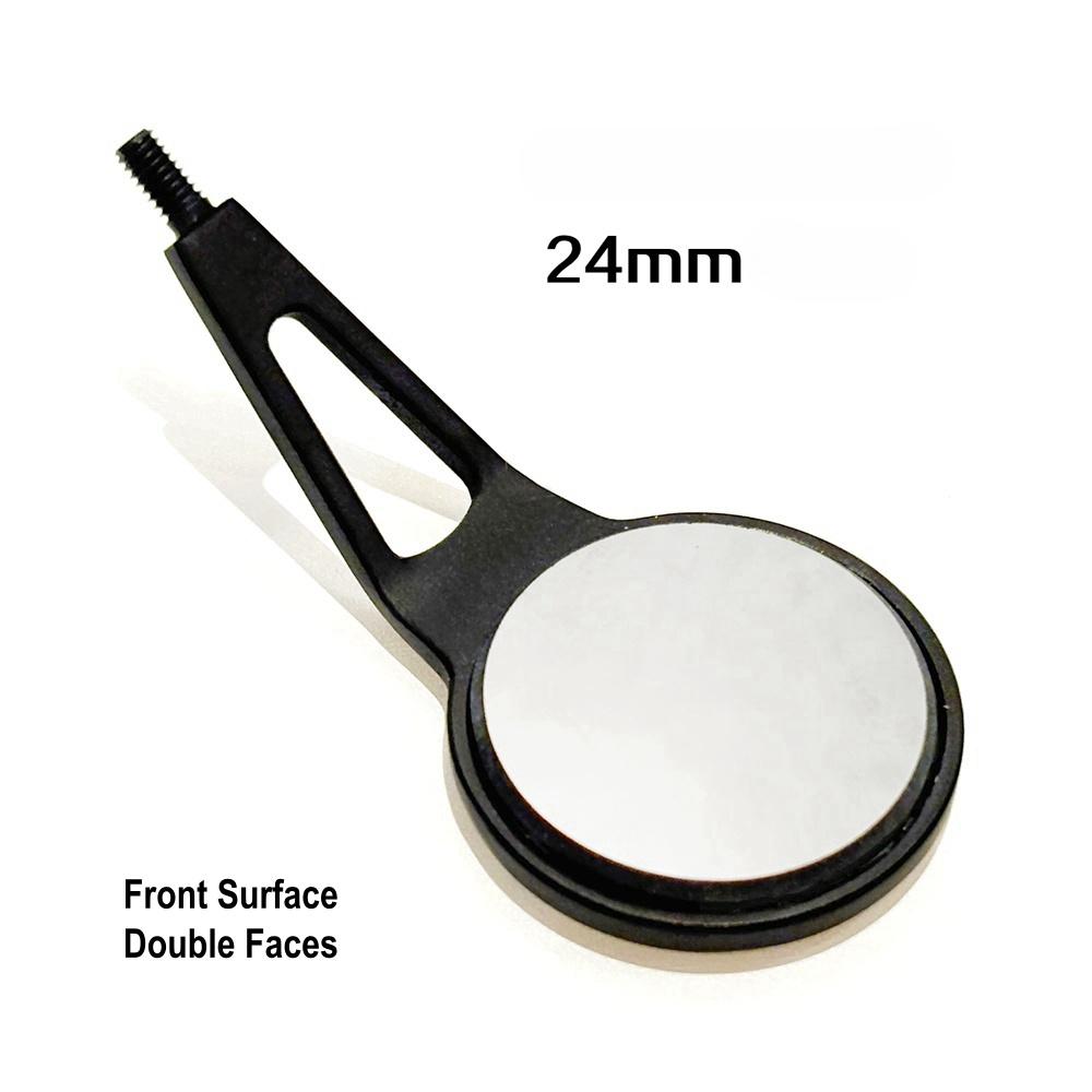 1 Stück Oberflächen-Mundspiegel Odontoskop Mundpflege Untersuchung Hygiene Glas Rohdium Spiegel Schwarz 22mm/24mm