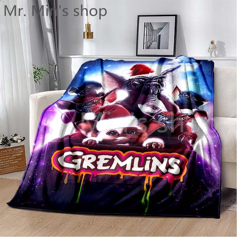 

Gremlin 84 Одеяло Gizmo 80-е Фильм Mogwai Monster Gremlins Одеяла Стильная шаль Спальня мальчика и девочки Многофункциональные одеяла