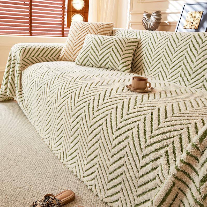 Winter Sofa Cover Cloth, Comfortable Velvet Cotton Anti-cat Scratch Full Cover, Thickened Light Luxury Wind Sofa Towel, Non-slip Sofa