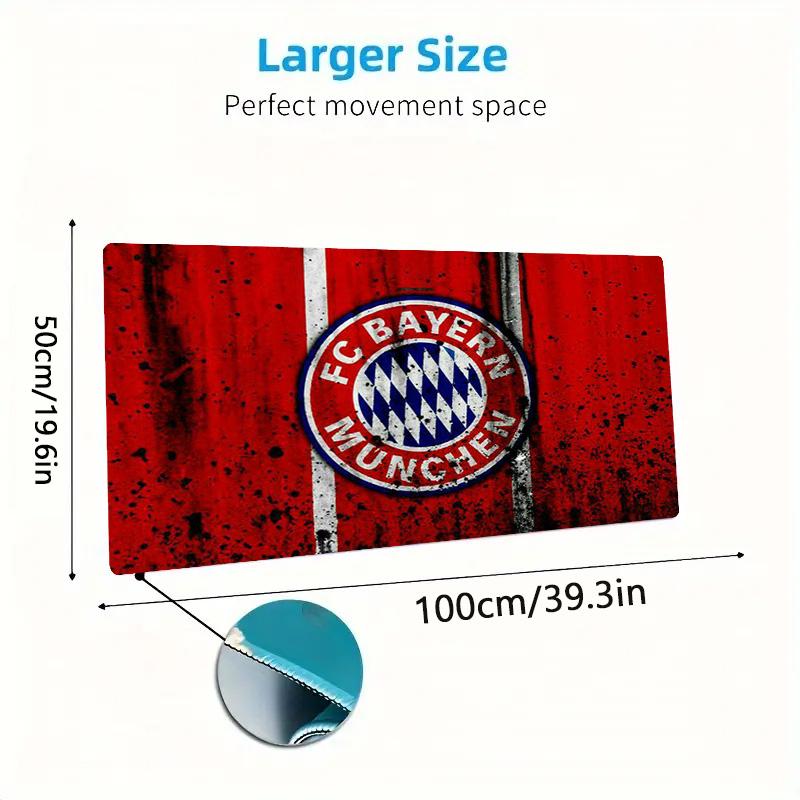 FC Bayern München Kunstfarbe Mauspads Großes Gaming Tischkissen Rutschfest Laptop Tablet Großes Mauspads XXL Matte Mini PC Spielmatte Mit Verriegeltem Rand