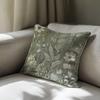 1Pc Sage Green Wildflower Pillow Cover, Polyester 2D Double-Sided Print, Soft Throw Pillow Case, Farmhouse Decor, Perfect Gift F
