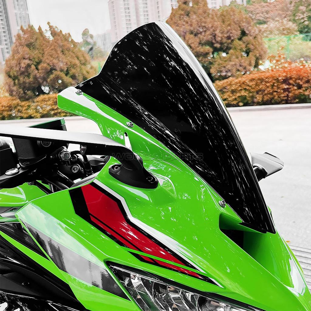 SHINKXMT Motorcycle Fly Screen ZX4R Windshield Windscreen Wind Deflector Visor Cover Compatible Models ZX-4R/ZX-4RR