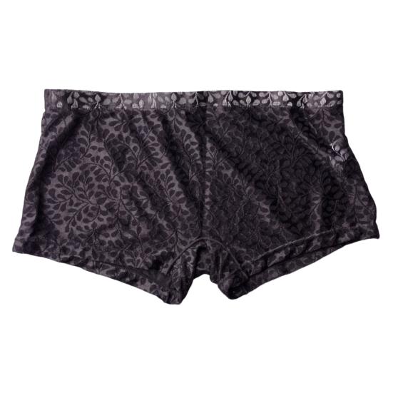 Men Boxer Underwear Low-rise Elastic Waistband Shorts Briefs Solid Color Printing U-convex Panties Breathable See-through Shorts Underwear