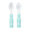 Standing Durable Anti slip Spoon and Fork Set for Baby Kid Tableware(Green)