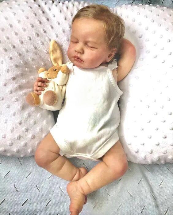 49cm Handmade LOULOU Reborn Baby Doll with 3D Skin and Visible Veins 49cm Cloth Body Doll