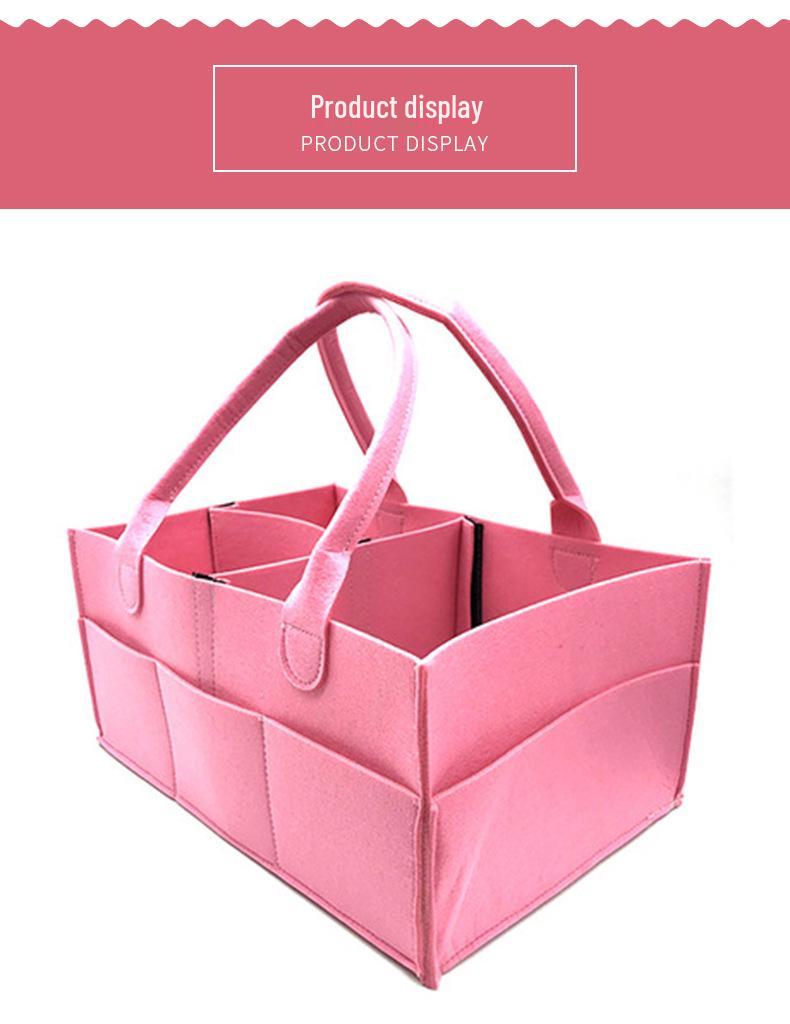 Large Capacity Multi-functional Felt Diaper Bag - Portable Mommy Bag for Outings