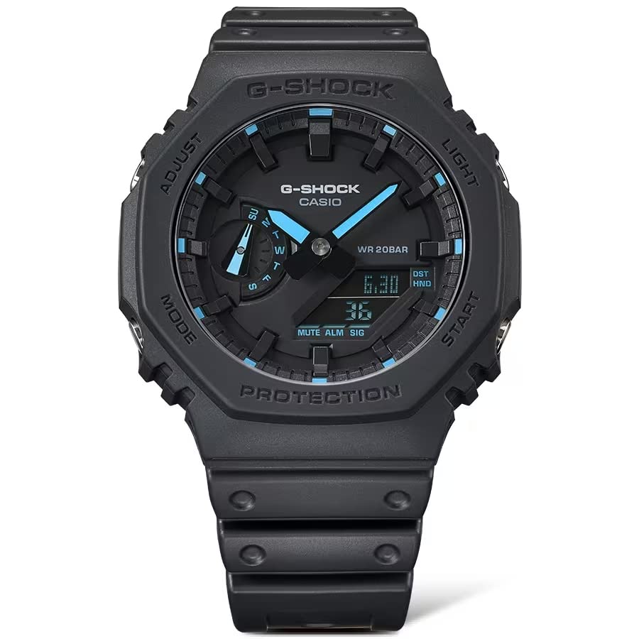 Neon Accent Blue G-Shock GA2100-1A2 Watch, Blue,