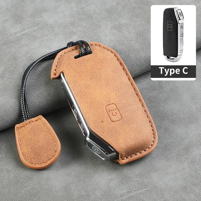 BTNPY1 5 Buttons Leather Car Key Case Cover Shell for Kia Telluride Telluride SX 2021 Sportage R 2022 K5 GT Line 2021 Seltos 2020